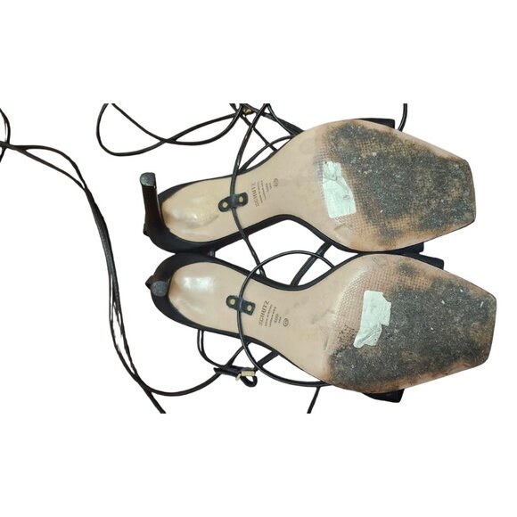 Schutz Vikki Lo Black Strappy Ankle Open Toe Stiletto Heel Sandals US 10 B - Picture 11 of 16